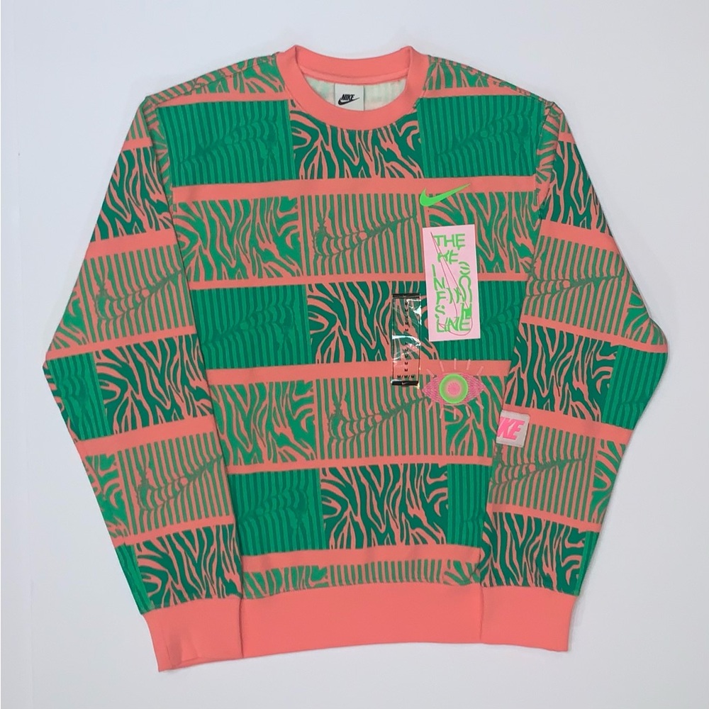 Nike Sportswear Club Fleece Men’s Trippy Safari Sweatshirt-Size M New - Picture 2 of 10